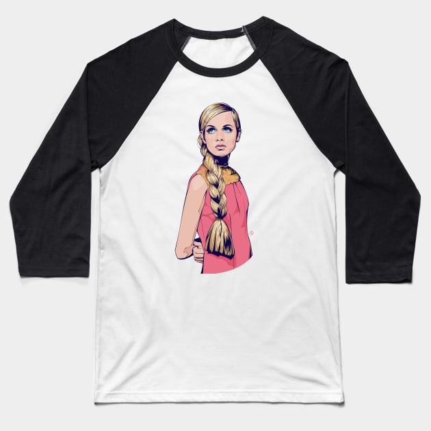 Twiggy Baseball T-Shirt by nabakumov